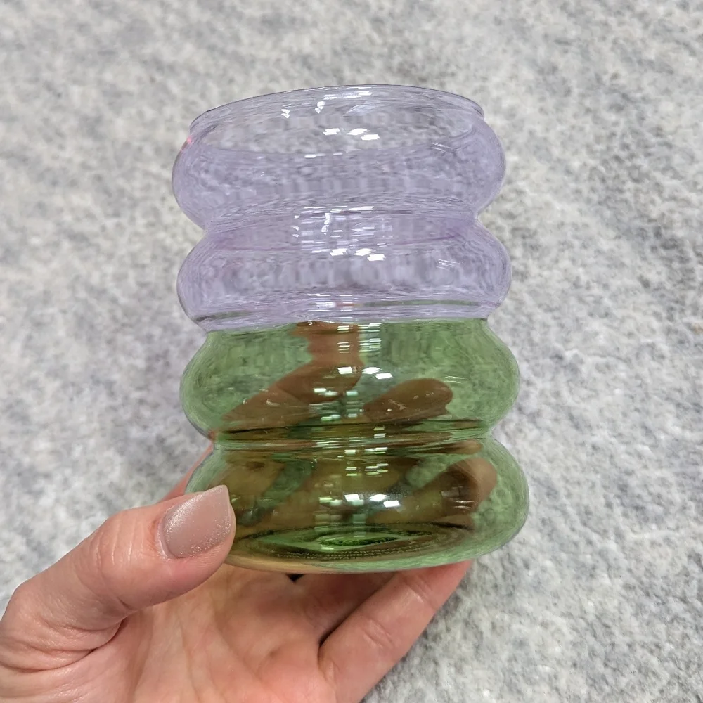 Starbucks Lavender Matcha Bubble Glass Cup BNWT